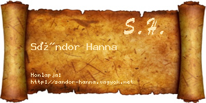 Sándor Hanna névjegykártya